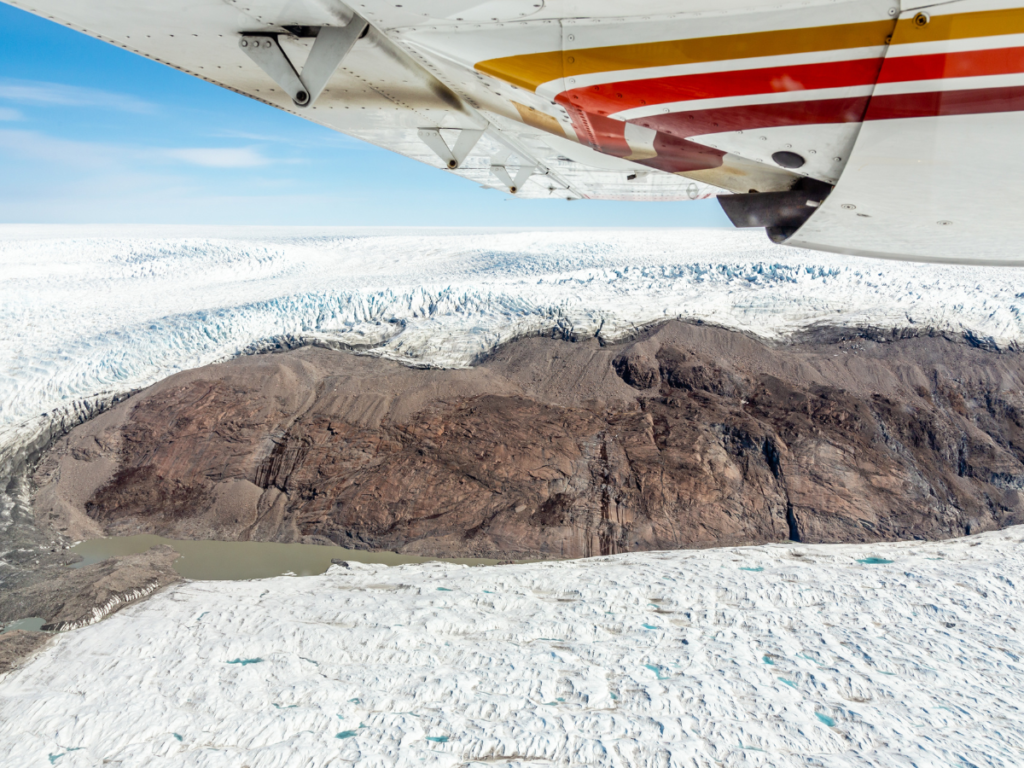 Greenland Ice Sheet-melting-Aerial-View-from-a-Plane